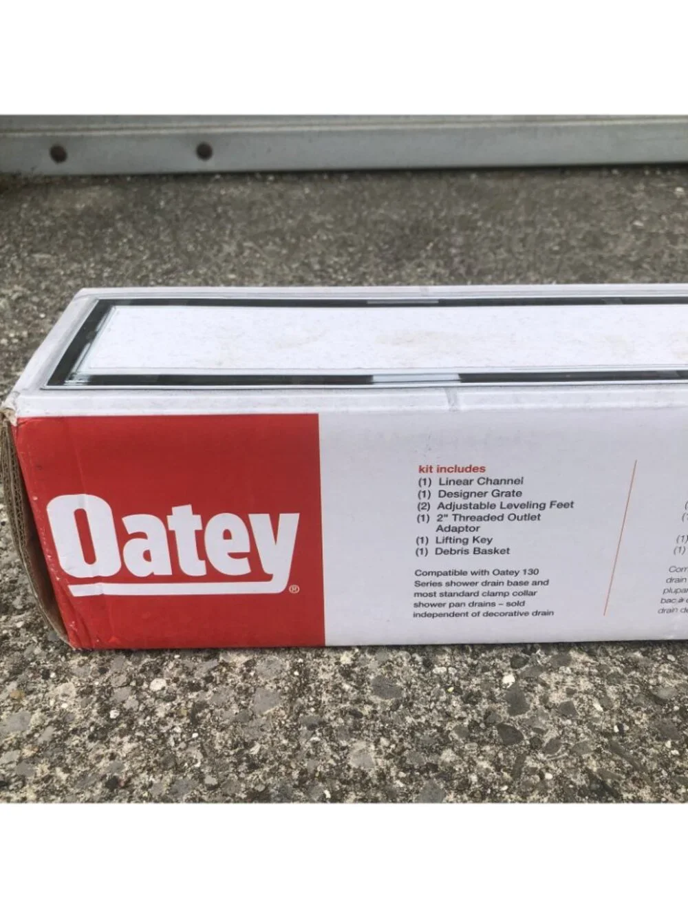 Oatey Designline  36 Inch Stainless Steel Linear Shower Drain Tile in pattern